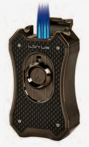 Lotus Metal Quad Table Torch - Black Carbon/Gunmetal