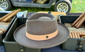 Classic Flat Fedora in Tobacco