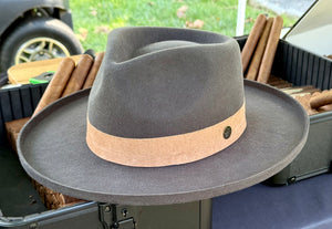 Classic Flat Fedora in Tobacco