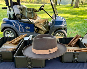 Classic Flat Fedora in Tobacco