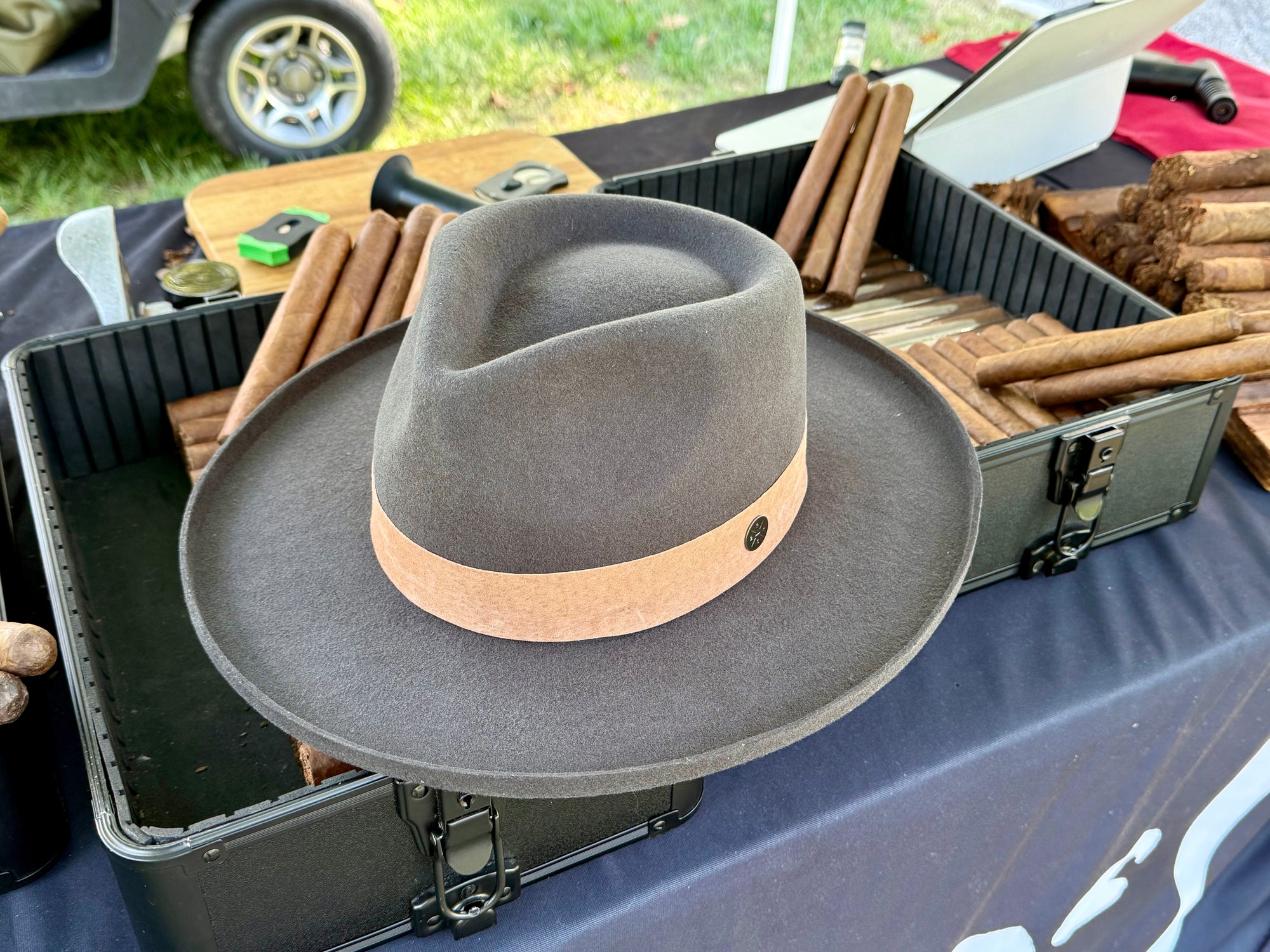 Classic Flat Fedora in Tobacco